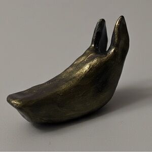 Sculptural Bronze Anubis Decorative Object Egyptian God of Afterlife & Embalming